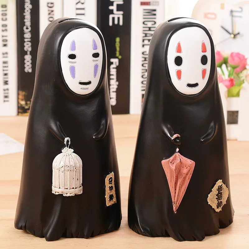  Anime Figurine Miyazaki Hayao Spirited Away No Face Figure Piggy Bank Cartoon Model Toys Home Acces