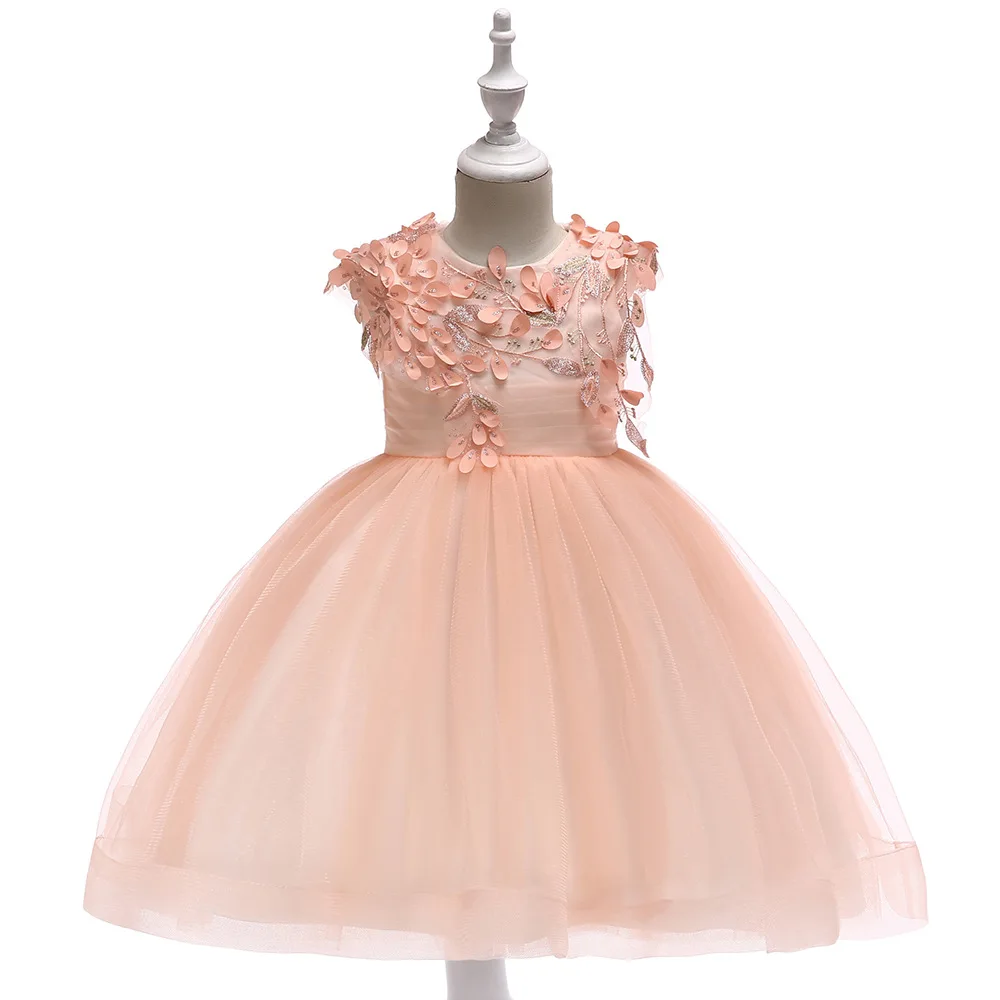 salmon flower girl dresses