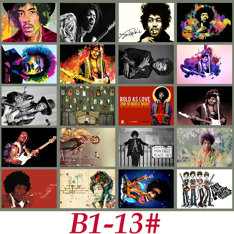 Наклейка из классической серии B1-13 # Hendrix 20 шт. наклейка ПВХ для ноутбука коллекция