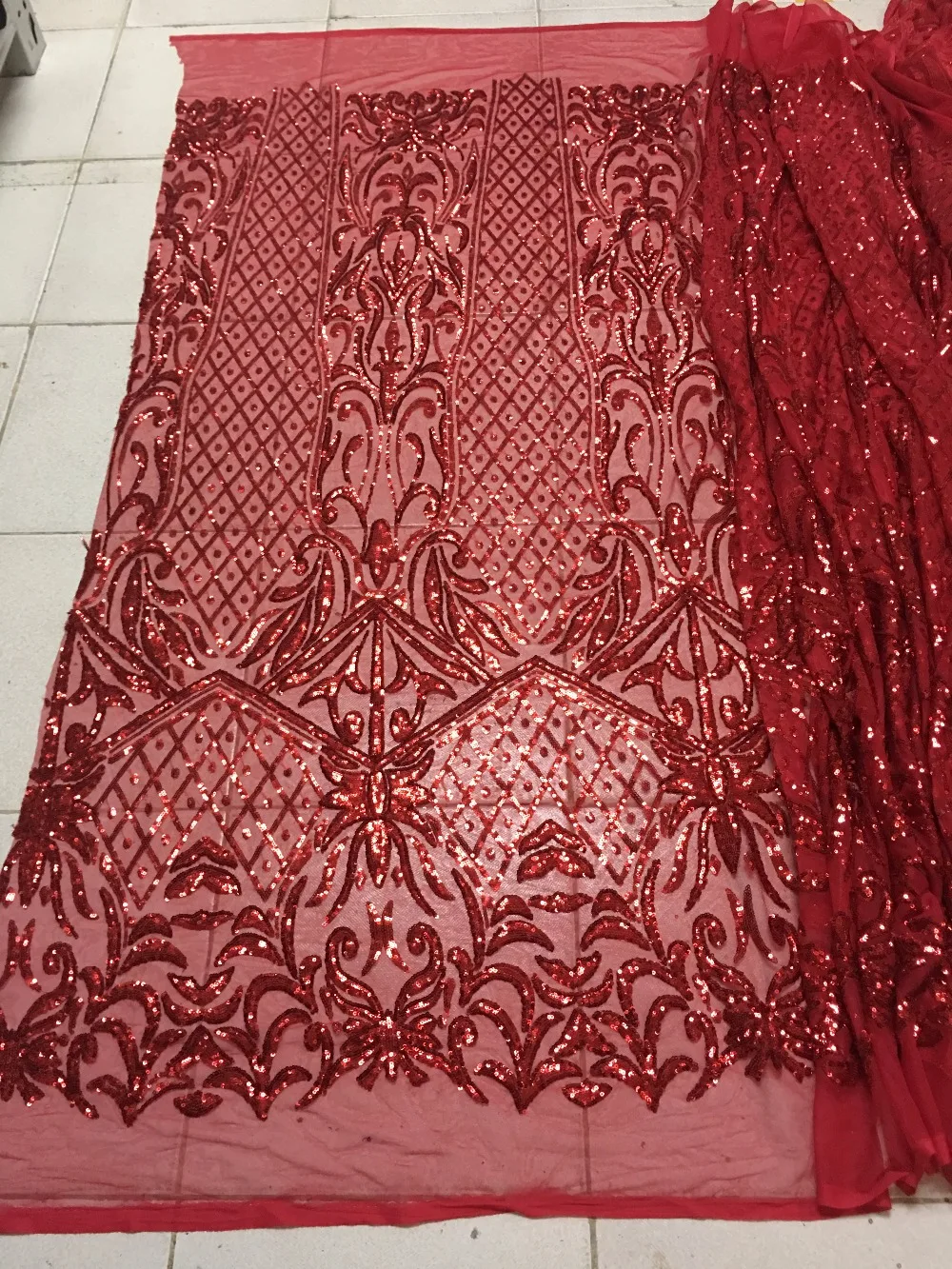 Красный цвет блесток кружевная ткань высокого качества африканская кружевная ткань вышитый тюль чистая кружевная Французская ткань для свадьбы