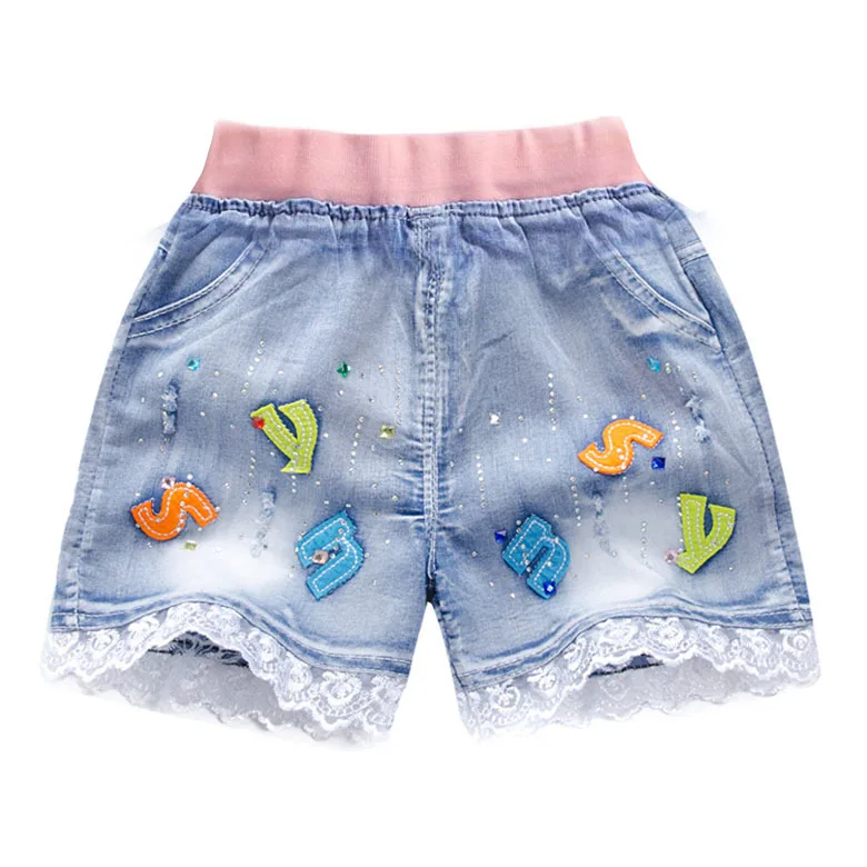 Summer Fashion Children Denim Shorts Baby Girls Cotton Sand Short Kids Girl Casual Jeans Shorts 3-12Yyears - Цвет: A019