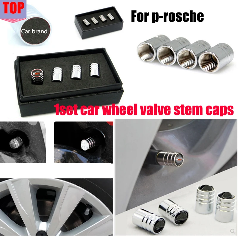 

Explosion-proof 1set Metal Car Tire Valve Caps For porsche 911 Boxster Cayman Cayenne Panamera Macan Auto wheels Tires & Part