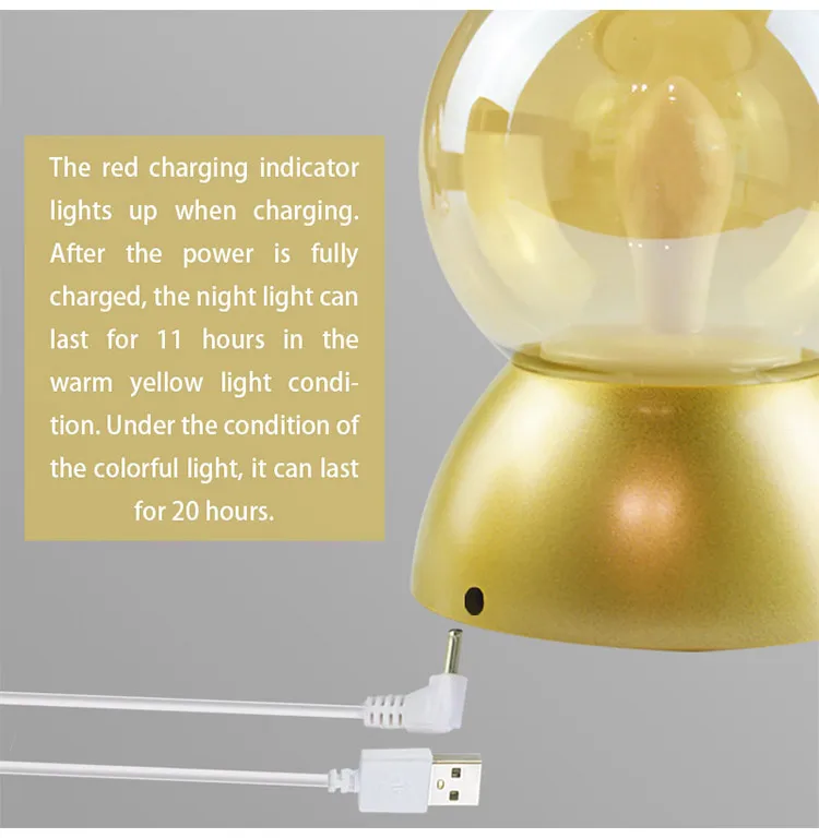 DE.SOUL Night Lights LED Flame Lamps  Rechargeable  Lamps  Lighting Bedroom Lamp Night Light Color Change Night lamps  Gift (10)
