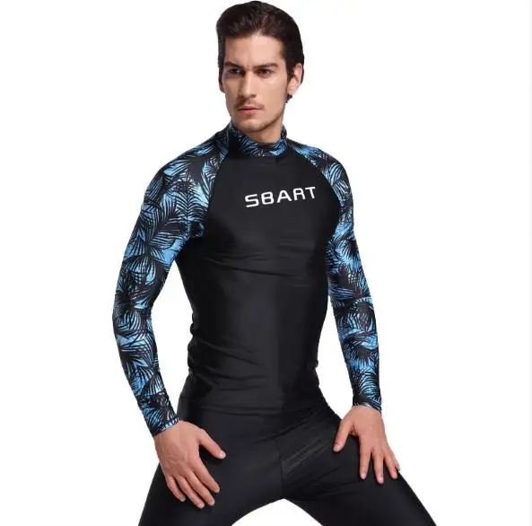 

SBART Men's Two-piece Swimsuit Sun block Prevrnt Jellyfish Diving Suit Top Long Sleeve Holiday Snorkeling Swimming