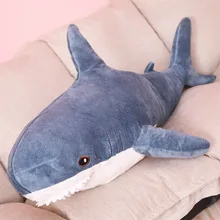 1pcs 80-100cm Cute Animal Soft Pillow Shark Plush Toys Stuffed Doll Birthday Presents For Children Kids