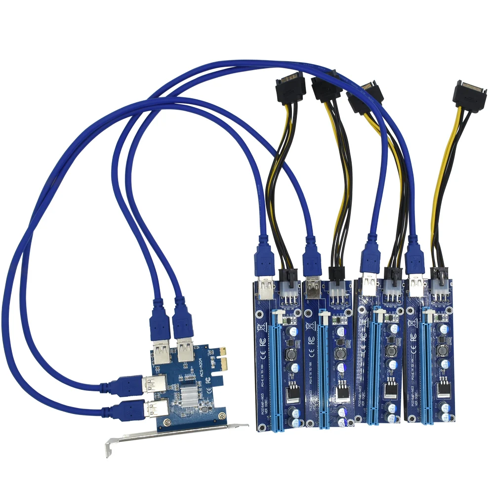 TISHRIC 2018 Горячая PCIE PCI E Express Riser Card от 1 до 4 USB 3 0 слот мультипликатор концентратор