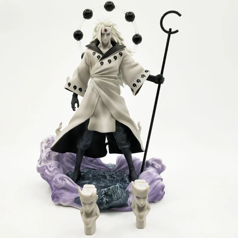 Аниме Uchiha Madara Rikudō Sennin ootuki Hagoromo ПВХ фигурку Замена лица Коллекция Модель игрушки 26