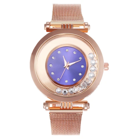 Watch Luxury Alloy Mesh With Rhinestone Quicksand Quartz Watch Hot Selling Watch Top Brand  Relogio Feminino Montre Femme