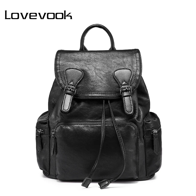 Кожаный рюкзак LOVEVOOK для женщин из спилка школьные ранцы девочек-подростков