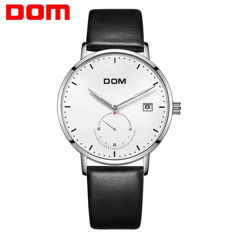

DOM Sport Watch Men Luxury Casual Quartz Leather Strap Watch for Men Waterproof Calendar Simple relogio masculino M-307