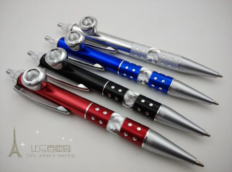

Fashion creative Ball-pen Shape Magic Metal Pipe Portable Smoking Pipe Weed Pipe Tobacco mixed colors Gift
