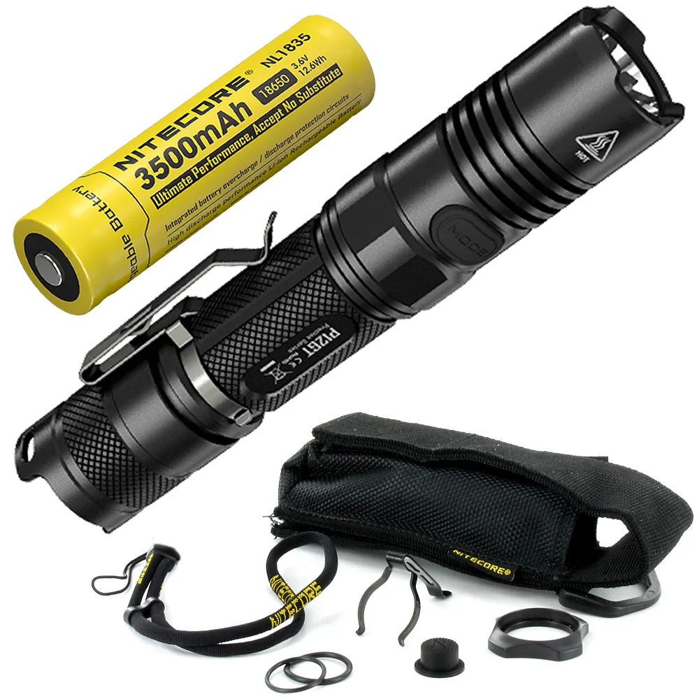 NITECORE P12GT 1000 люмен CREE XP-L HI V3 светодиодный тактический фонарь с перезаряжаемой батареей 18650 7 режимов Карманный EDC - Испускаемый цвет: 3500mAh NL1835