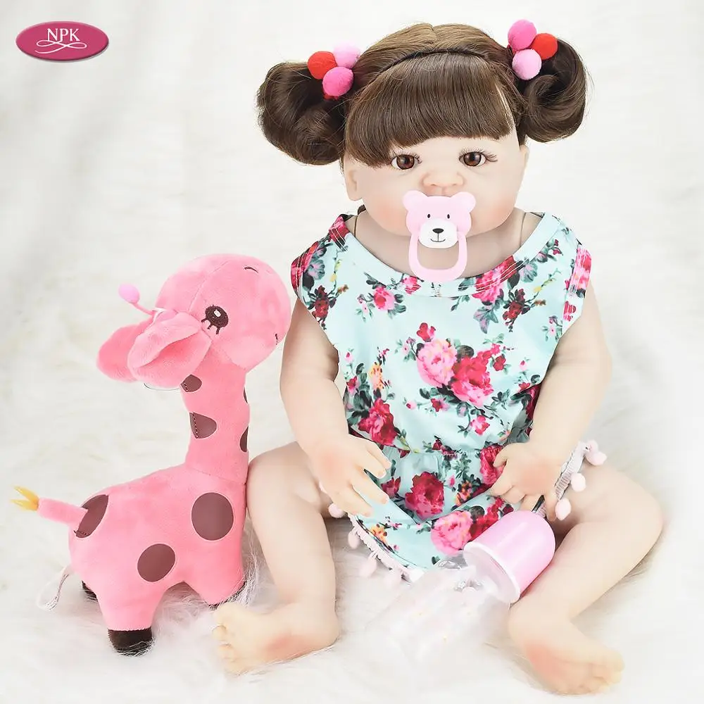 

NPK 55CM Reborn Girl Baby Dolls Full Silicone Body Toys Realistic Newborn Babies Reborn Toddler Princess Doll Menina Bebe Boneca