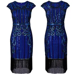 2019 сексуальное платье с кисточками, без рукавов, с блестками, черного цвета, платья для женщин 1920 s, стиль Gatsby
