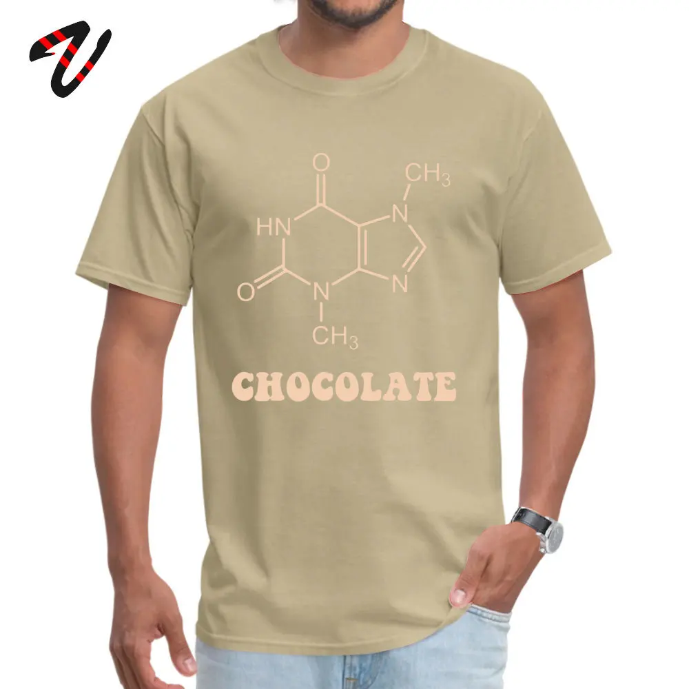 Scientific Chocolate Element Theobromine Molecule 2018 Student T Shirt O-Neck Short Sleeve 100% Cotton Tops Shirts Tops T Shirt Scientific Chocolate Element Theobromine Molecule20454 beige
