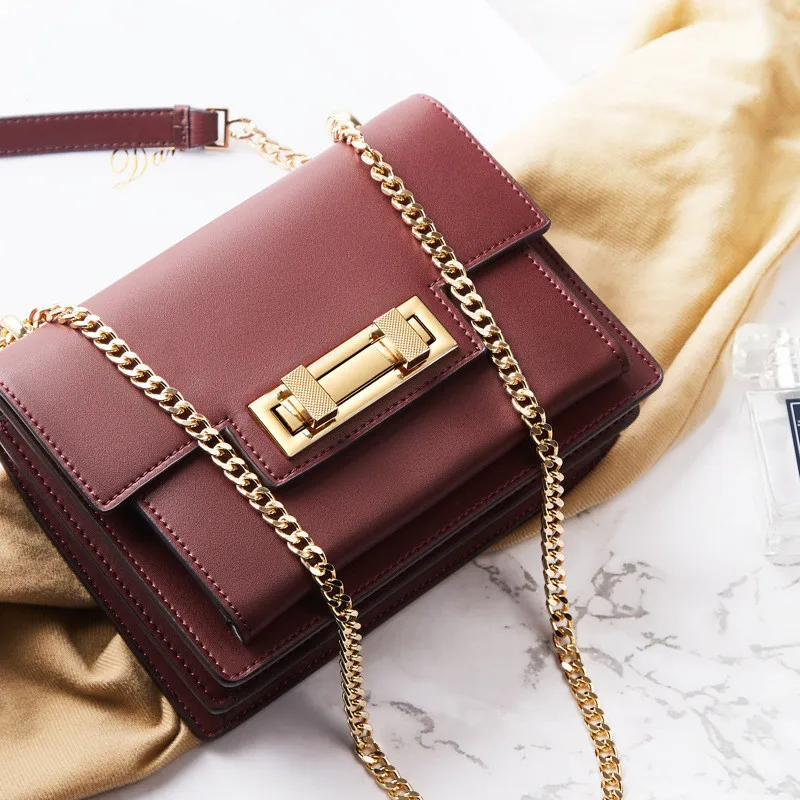 

Retro Chain Shoulder Bags Famous Designer High Quality Genuine Leather Handbags Fashion Ladies Totes Messenger Bags