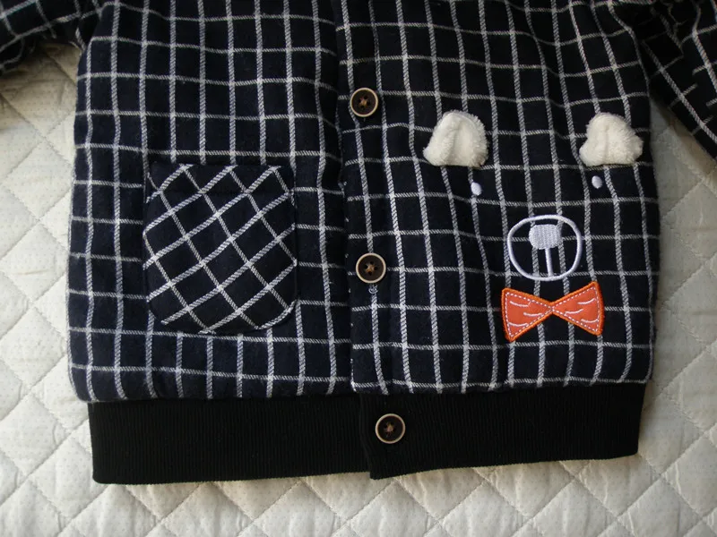 Baby Boys Girls Hooded Vest Plaid Coat Black Pant Sets 16