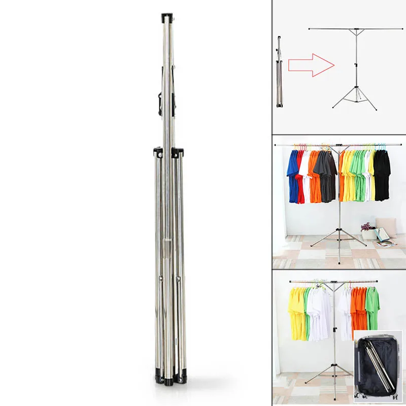  Home Decoration Accessories 125cm Foldable Clothes Hanger Adjustable Stainless Steel Clothes Drying