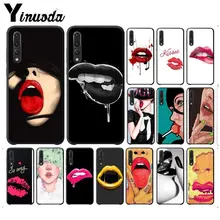 Yinuoda сексуальная женщина девушка губы черный мягкий силиконовый чехол для телефона huawei p20 pro p20lite honor 8x nova 3i mate20 pro Чехлы для мобильных телефонов