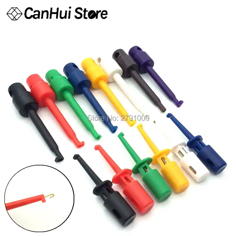 30 pezzi Multimetri Test cavo conduttore Gancio Set di sonde per test elettronico mini clip rosso bianco blu nero viola per strumento di riparazione ILS