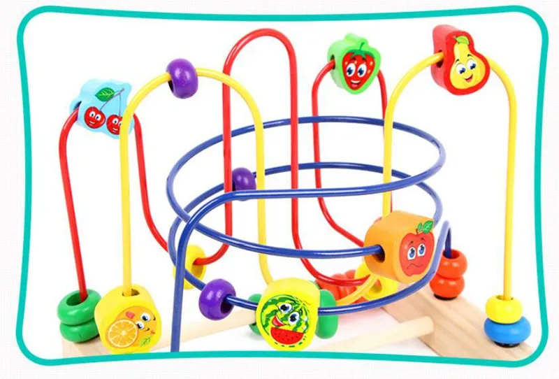 MOTOHOOD  Baby Toddler Early Educational Toys Round Circle First Bead For Kids Children Wooden Toys Puzzle Educational Toys  (3)