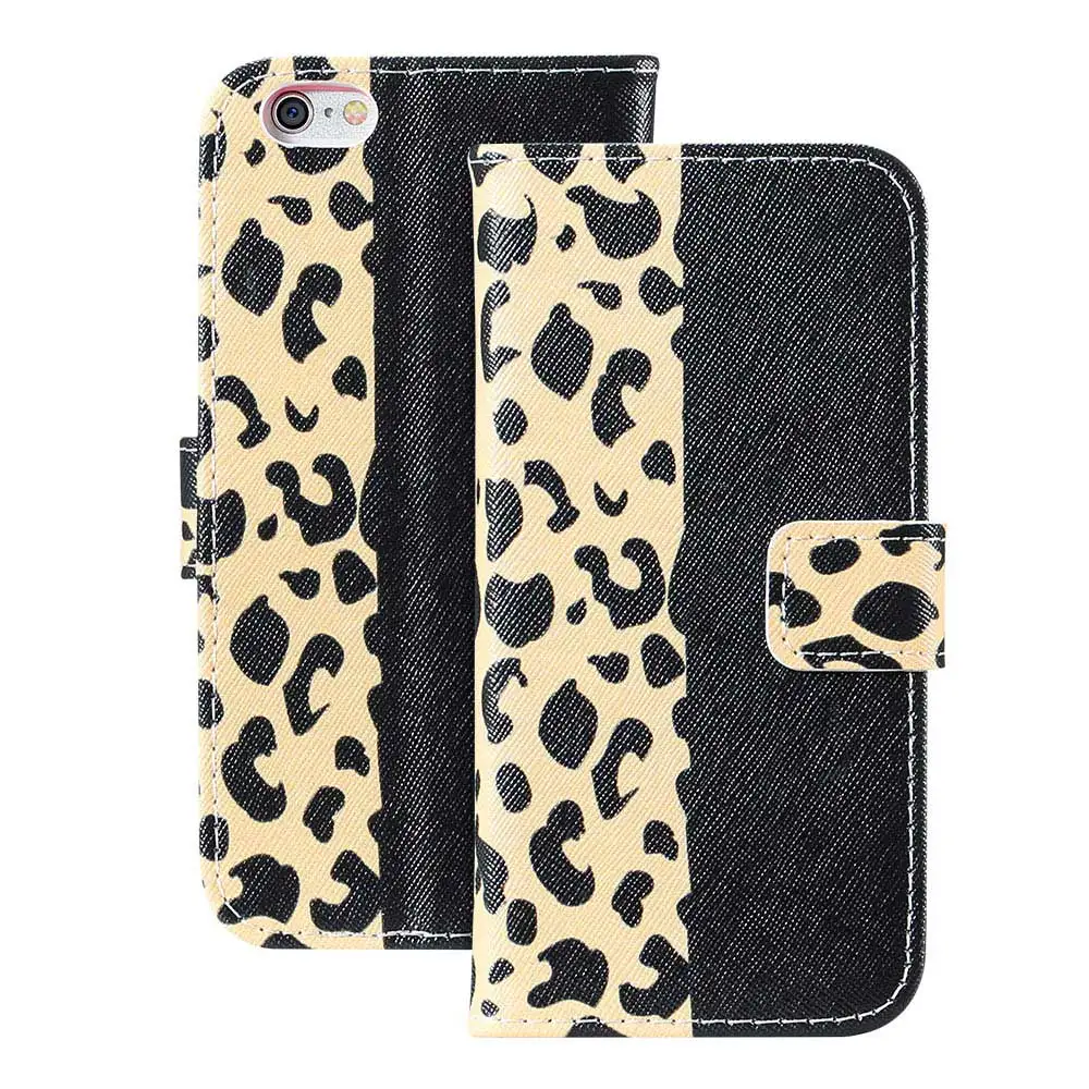 Черный KISSCASE модный леопардовый чехол для телефона iPhone XS Max XR X чехол для iPhone 6 6s 7 8 plus роскошный флип-Бумажник кожаный чехол - Цвет: Черный