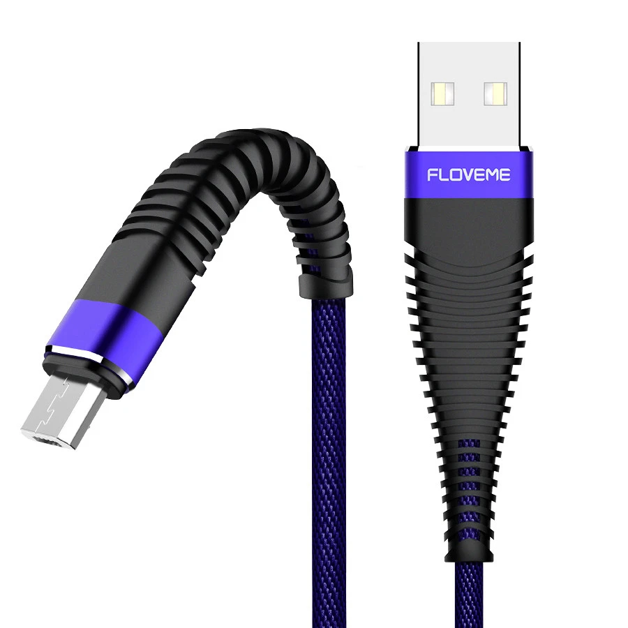 FLOVEME Micro USB кабель Быстрая зарядка зарядное устройство для Xiaomi Redmi Note 5 данных microusb USB микро кабель для samsung S6 huawei Кабо - Цвет: Синий