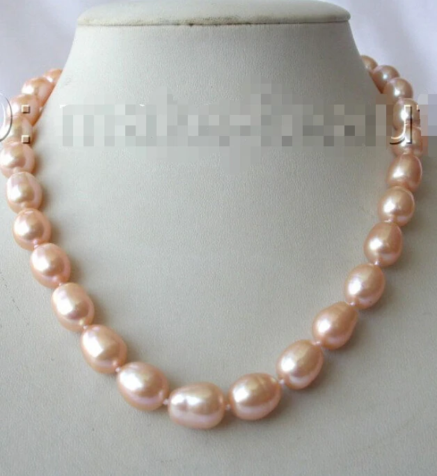 

fast stunning big 13mm baroque pink freshwater cultured pearl necklace h765 NEW
