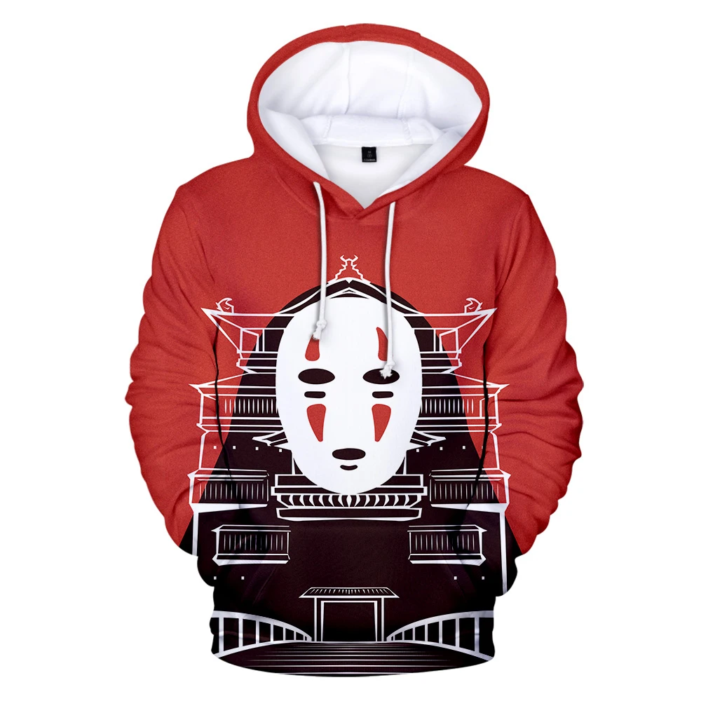 Cena Spirited Away bluzy męskie bluza z kapturem bluza męska kobiety Anime podróż Chihiro bluza z kapturem pulower bez twarzy mężczyzna dres popularne