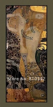 

Free shipping reproduction canvas oil painting of Gustav Klimt beautiful art for living room