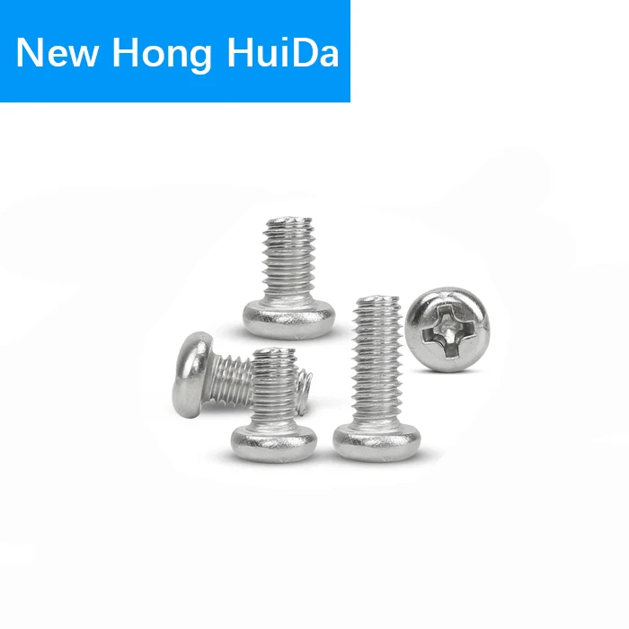 Phillips Pan Round Cross Head Screw Thread Metric Machine Bolt Stainless Steel M1 M1.2 M1.4 M1.6 M1.7 M2 M2.5 M3 M3.5 M4 M5 M6 M