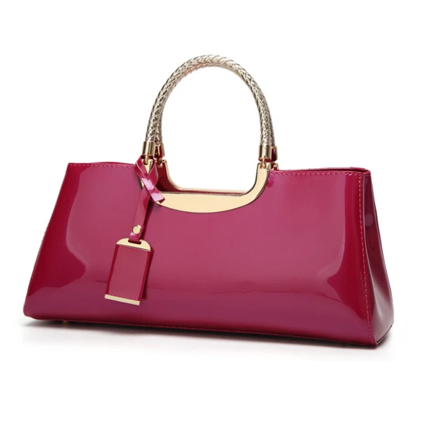HJPHOEBAG, модная сумка для банкета, светильник, пластиковая лакированная кожа, сумки через плечо, диагональная женская сумка для свадебного подарка, Bolsas Mujer YC186 - Цвет: Rose-red
