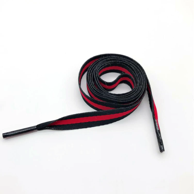 1 Pair Red White Blue Polyester Stripe Lace Canvas Shoes Color Decorating Pattern Colorful Shoelaces Flat Laces Shoelaces Laces