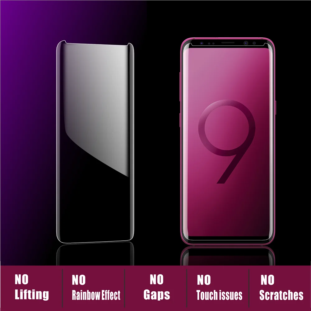 Ультрафиолет votoon для samsung Galaxy S8 S9 Plus, 3D покрытие, полный клей, закаленное защитное стекло для экрана для samsung Note 8 9