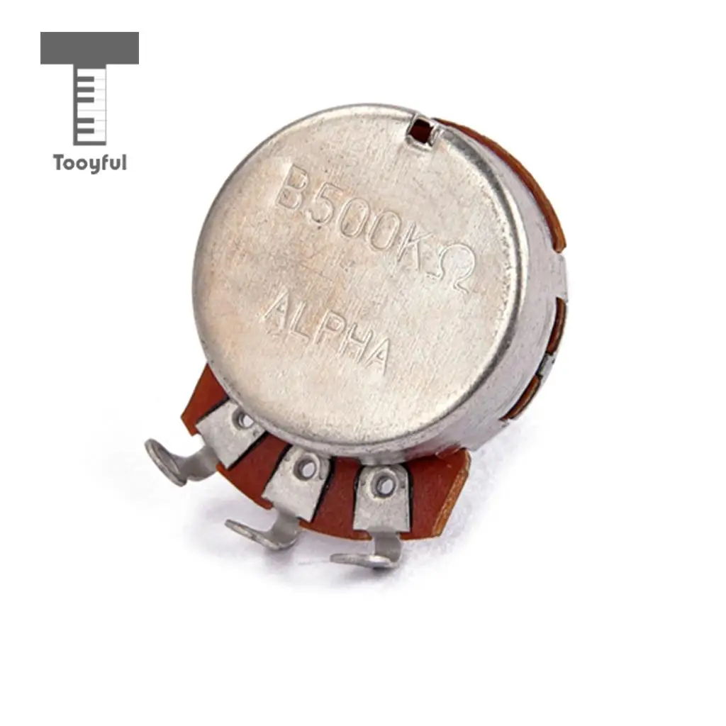 Tooyful 2 Pieces Taper B500K Potentiometer Audio Tone Pots 18mm Split Shaft for Electric Guitars Bass Parts 