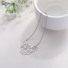 My Shape Stainless Steel Pug Head Animal Jewelry Silver Color Chain Necklaces for Women Girls j51009 ghost head shape stainless steel pedal tattoo machine silver red black
