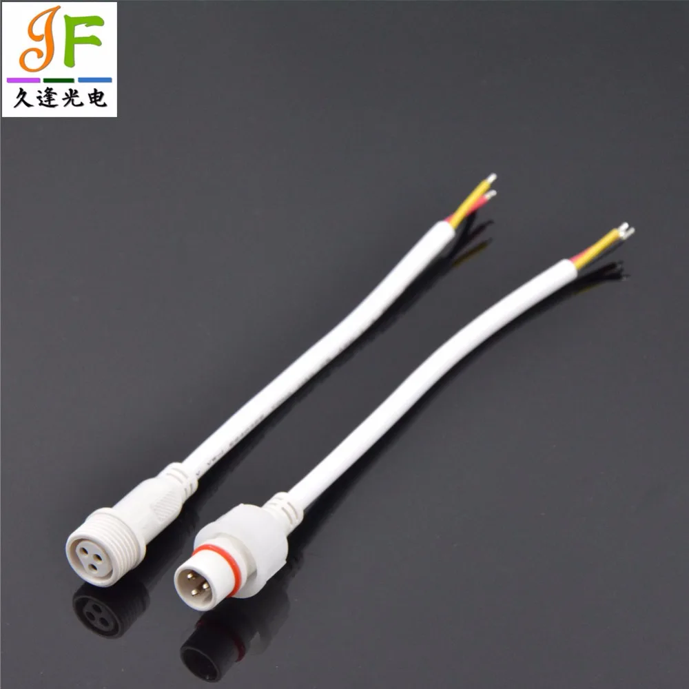

100pairs 3Core 3pin 19mm W/B Plastics waterproof led connector for strip light male and female Applicable 0.75mm 18AWG Wire