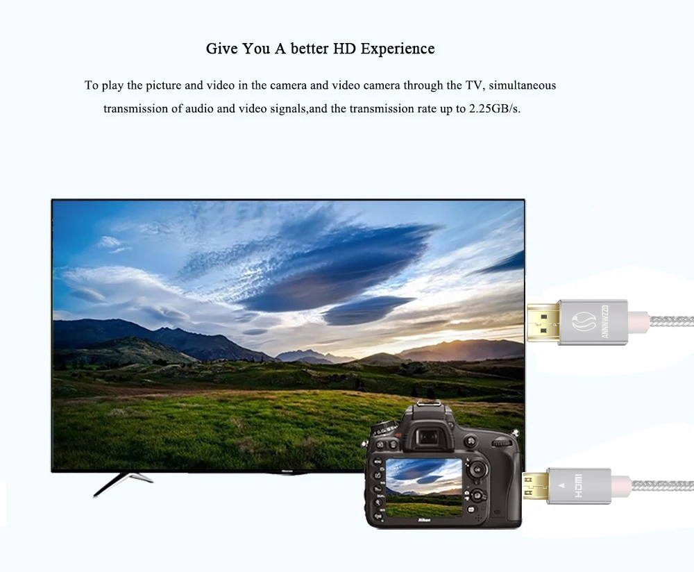 Мини HDMI кабель Mini к высокоскоростной адаптер 1080p 3D с позолоченным штекером для HD TV