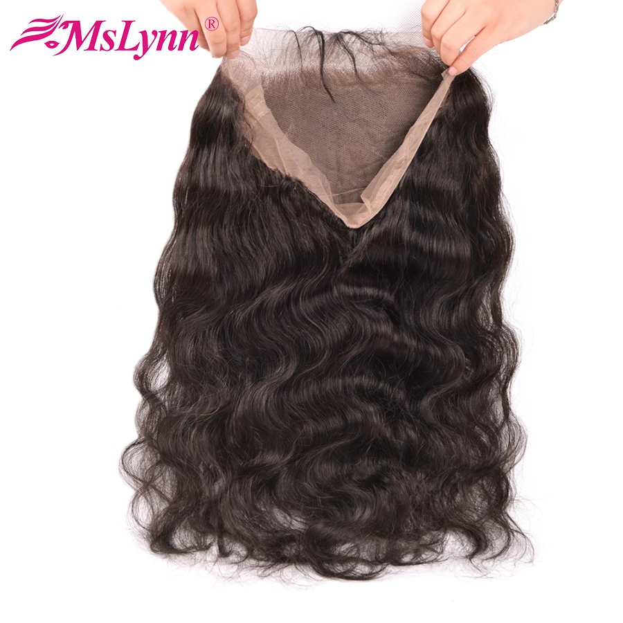 Предварительно сорванные 360 кружева фронтальное Закрытие с волосами младенца перуанские тела синтетические волосы волнистые часть mslyn Remy человеческие волосы пучки