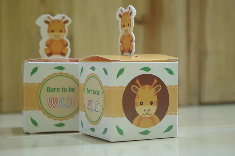 100 шт./лот) бренд leiso мультфильм животных подарочные коробки для конфет детский душ день рождения поставки декорация праздничные украшения
