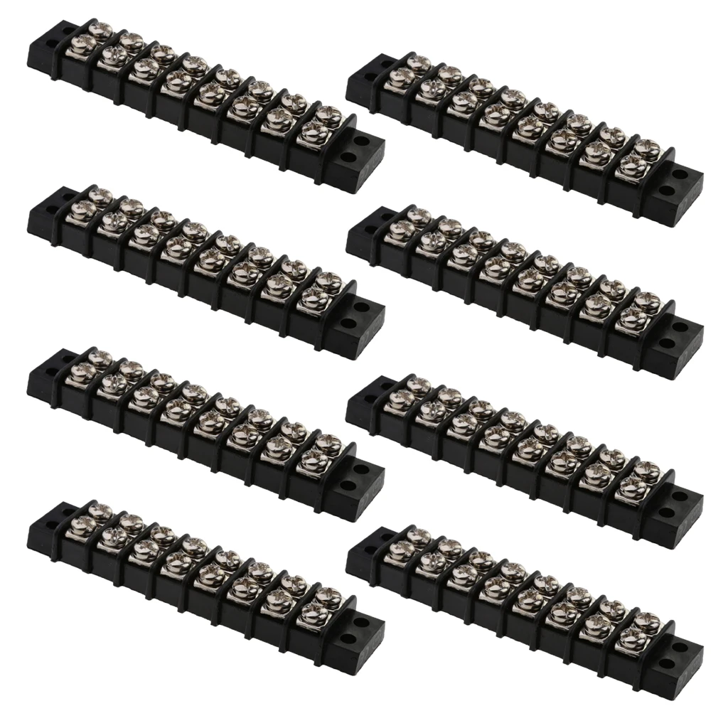 8 Pcs 30A DC 12V Terminal Block Bus Bar Splits 8 Input to 8 Out For Marine Boat Support Moisture Repellent & Insulat