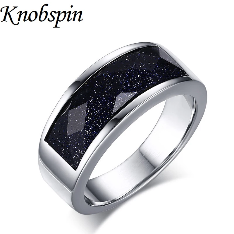 

Great Cool Men Jewelry Ring Stainless Steel bague homme Blue stone Luxury Wedding Rings US Size 6-11 anel masculino
