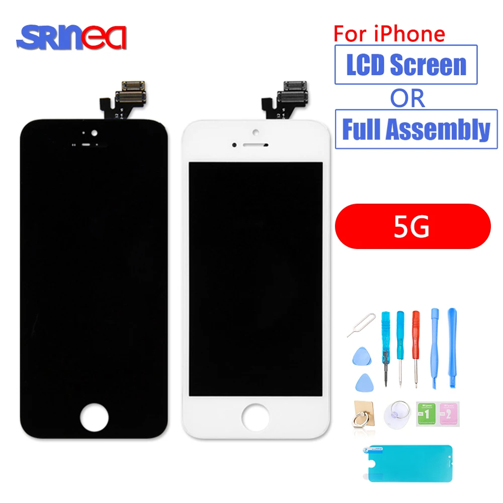 

AAA Quality LCD For Iphone 5 5G A1428 A1429 A1442 LCD Display Screen Part with Digitizer Assembly Replacement Black and White