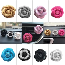 Автомобиль Использовать духи сиденье автомобиля украшения с кристаллами креативный Шарм красивый цветок камелии автомобильные аксессуары Щепка