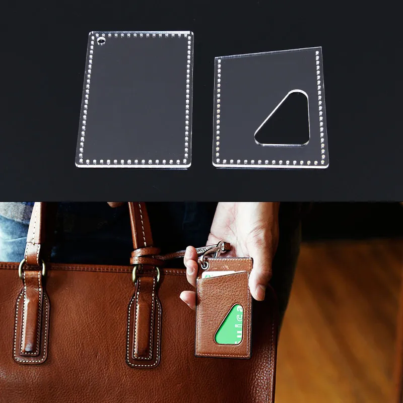 

DIY Creative card package Template Clear Acrylic durable Leather Pattern Leathercraft 10x6.7x1cm