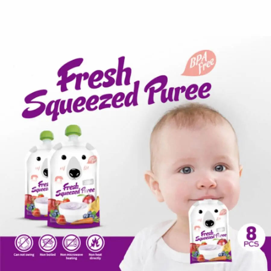 

200ML 1Pcs Baby Food Storage Eco-friendly Reusable Squeeze Food Pouch Storage DIY Baby Food Pouch Zipper Feeding Bags