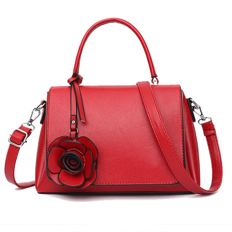 

PU Leather Women Handbags Fashion Luxury Designer Shoulder Bag Women Handbag Flower Decoration High Quality Ladies Messenger Bag