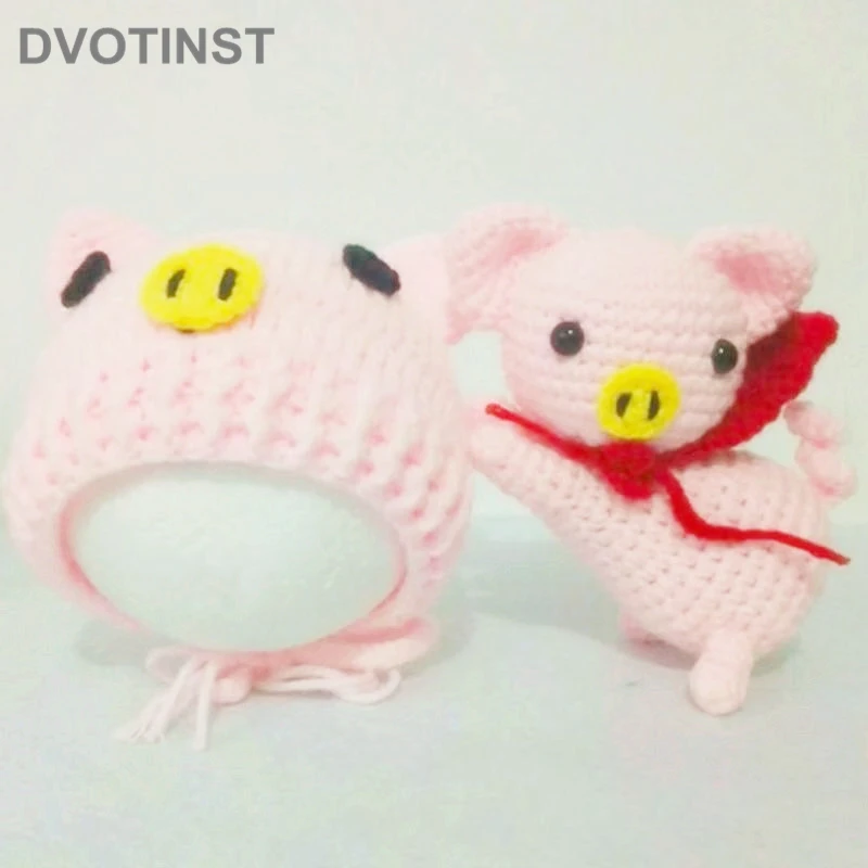 Dvotinst новорожденных реквизит для фотосъемки шапка с животными+ куклы вязания крючком набор Fotografia аксессуары Студия Shoot фото душ подарок