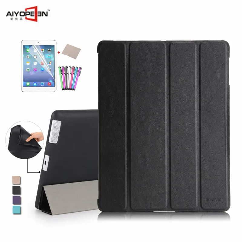 

Case for iPad 2 3 4, aiyopeen PU leather magnetic wake up sleep with matte transaprent tpu soft bottom cover for ipad 4 3 2