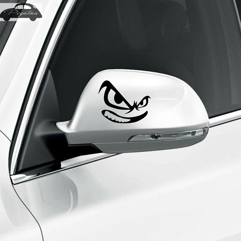

Evil Eyes Face Car Wing Door Mirror Small Car Vinyl Decal Funny Car Truck Sticker Mechanic Posters Vinyl Wall Decals Decor